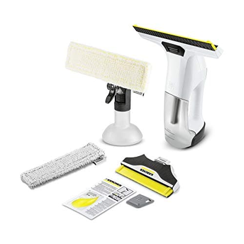 Kärcher Akku-Fenstersauger WV 6 Premium, weiß (Extra Lange Akkulaufzeit: 100 min, wechselbare Absaugdüse, Sprühflasche mit Mikrofaserbezug, Fensterreiniger-Konzentrat 20 ml, Schmutzkratzer)