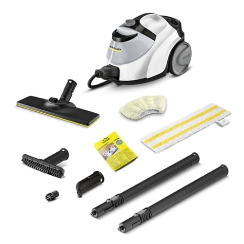 Kärcher Dampfreiniger SC 5 EasyFix Iron Plug mit Heißwasser-Zuschaltung, Dampfdruck: 4,2 bar, Aufheizzeit: 3 min., Fläche: ca. 150 m², Tank: 0,5 l + 1,5 l, Bodenreinigungsset EasyFix und Düsen